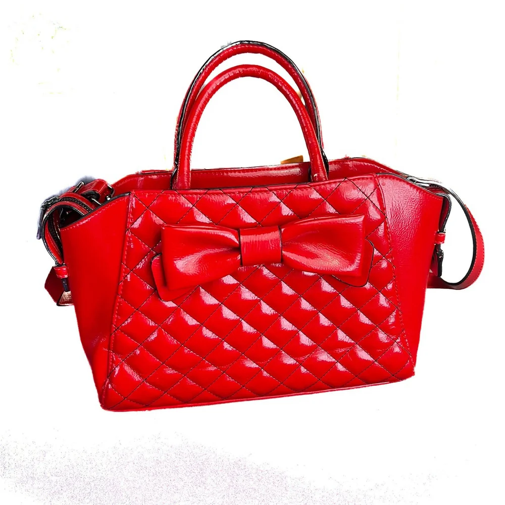 Betsey Johnson Bow Satchel in Red Girlhoodcore Twee Flirty Bold